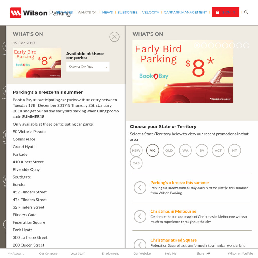 Wilson Parking 7 Sa 8 Vic 12 Nsw Qld Wa Early Bird Book