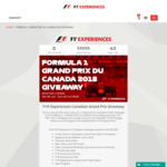Win an F1 Experience at the 2018 Grand Prix Du Canada for 2 Worth $11,520 from F1 Experiences