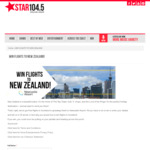 Win Return Flights for 2 to Auckland (Ex. Newcastle Airport) Worth up to $1,200 from Nova / Star 104.5 [NSW]