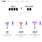 LIFX Buy 4 Get 2 Free, Buy 8 Get 4 Free - A60 1100 Lumens 6 for $329.96 or 12 for $659.92 Shipped @ LIFX