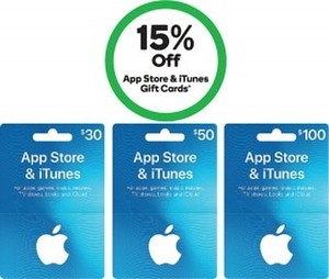 Woolworths - 15% Off $30; $50 & $100 App Store & iTunes Gift Cards