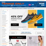 40% off All Full Price Footwear @ Tennis Only