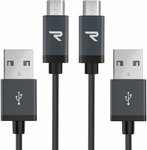 RAMPOW Micro USB Cable 2.4A (2 Pack, 1 Meter) $6.50 + Shipping ($0 with Prime / $39 Spend) @ Rampowdirect Amazon AU