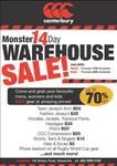 [NSW/SYD] Canterbury CCC Monster Warehouse Sale on from 10 Nov to 24 Nov in Alexandria, Sydney