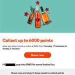 [Everyday Rewards] 2000pts with $50+ Spend, Weekly for 3 Weeks (Total 6000pts with $150+ Spend) @ BWS