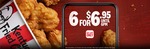 6 Pieces of Chicken for $6.95 (Until 6pm Daily) @ KFC (App Required)