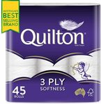 Quilton 3-Ply 180-Sheet Toilet Tissue, Pack of 45 $9 Delivered