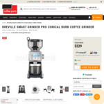 Breville Smart Grinder Pro BCG820BSS $229 + Delivery (Free C&C in Sydney) @ CoffeeParts