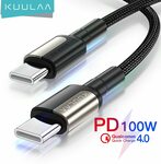 Kuulaa USB-C to USB-C 65W PD Cable 1m US$2.14 (~A$3.190, 2m US$2.87 (~A$4.27) Shipped @ Kuulaa Official AliExpress