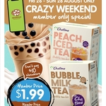[WA] Chatime Bubble Milk Tea / Peach Iced Tea 4pk $1.99 @ Spudshed