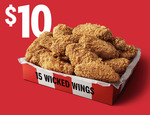 15 Wicked Wings for $10 Pick up Only @ KFC (App Required)