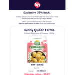 $2.80 Back in Shping Rewards on Sunny Queen Farms Ham & Cheese Protein Bites 200g @ Shping (Activation Required)