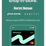 Bonus $50 Gift-Card with $250 Spend @ Harvey Norman, Domayne or Joyce Mayne via Afterpay