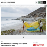 Win a Marmot Camping Set-up for 2 Worth $2,347.70 from We Are Explorers