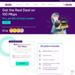 nbn 100/20Mbps $42.50 for 1 Month ($85 Per Month Ongoing) @ Dodo