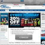 BodyBuilding.com - Cybro Monday - 20% off Top Brands