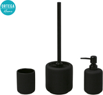 Ortega Home Debossed Bathroom Accessory Pack - Black $4 + Delivery ($0 with OnePass) @ Catch