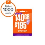 amaysim 140GB 1-Year Starter Kit & 1000 Everyday Rewards Points: $149 in-Store Only (Was $195) @ Woolworths