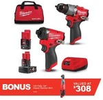 MILWAUKEE M12 2 Piece Combo Kit $529 (with bonus 3/8 ratchet in box) with $100 store credit @TotalTools