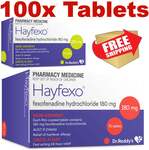 100x Hayfexo Fexofenadine Hydrochloride 180mg Hayfever Relief Medication $19.99 Delivered @ PharmacySavings