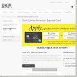 Apply for David Jones AMEX Card= 30,000 Membership Reward Pts or 22,500 Qantas Frequent Flyer!