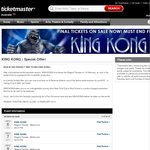 Save up to $54 Per Ticket to King Kong A-Reserve Seating ($75/Ticket)