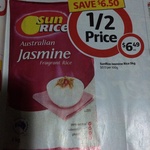 Sunrice Jasmine Fragrant Rice 5kg for $6.49 at Coles