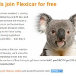Melbourne Car Sharing -Flexicar - Annual Fee Waived 100% (Was $70) + $15 credits End 31 Jan 2015