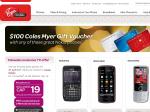 Virgin Mobile $19 Rollover Cap, with $100 Coles Myer Gift Card