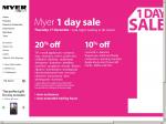 MYER ONE DAY SALE! 20% off Televisions + 10% off Gaming Consoles 17th December