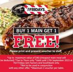 Buy 1 Get 1 Free (Tues - Thurs) @ TGI Friday's [Jam Factory & Southbank, VIC]