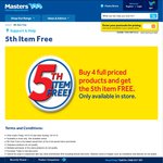 5th Item Free Instore Only @ Masters Home Improvement