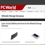 Win 1 of 5 Storage Devices (Crucial® 1TB Ballistix Elite Kit/ Crucial® 1TB MX300 SSD etc) from PC World AU