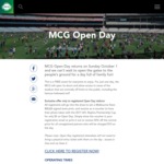MCG Open Day 1st Oct (Free Entry, Though There Are Some Exclusive Offers to Registered Open Day Visitors)