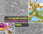 12 Free Hand-Drawn Coloring Pages - 100% off Via Favoreads.club