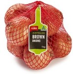 Coles Brown Onions Prepacked $1.20/kg (Was $2.50)
