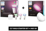 Philips Hue Bundle (Hue White and Colour Bulb Starter + Hue Go or Lightstrip) $249 @ ALDI