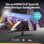 Win an AOpen 31.5” Quad HD 144Hz FreeSync Curved Gaming Monitor Worth $642 from Scan