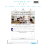 Win a 2N Penthouse Stay Worth Over $850 from Waves Byron Bay