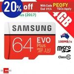 Samsung EVO Plus 64GB 2 for $22.36, SanDisk 64GB 2 for $15.64, SanDisk High End 32GB 2 for $21.56 + Del (Free w/eBay+) @ SS eBay