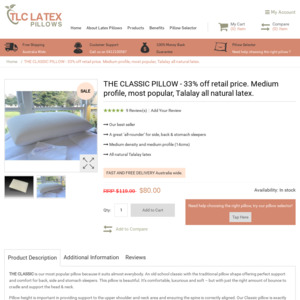 Tlc latex deals pillow review