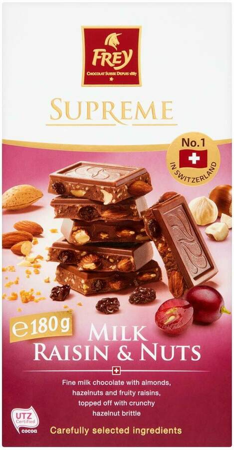 Frey Supreme milk and hazelnuts - 180g