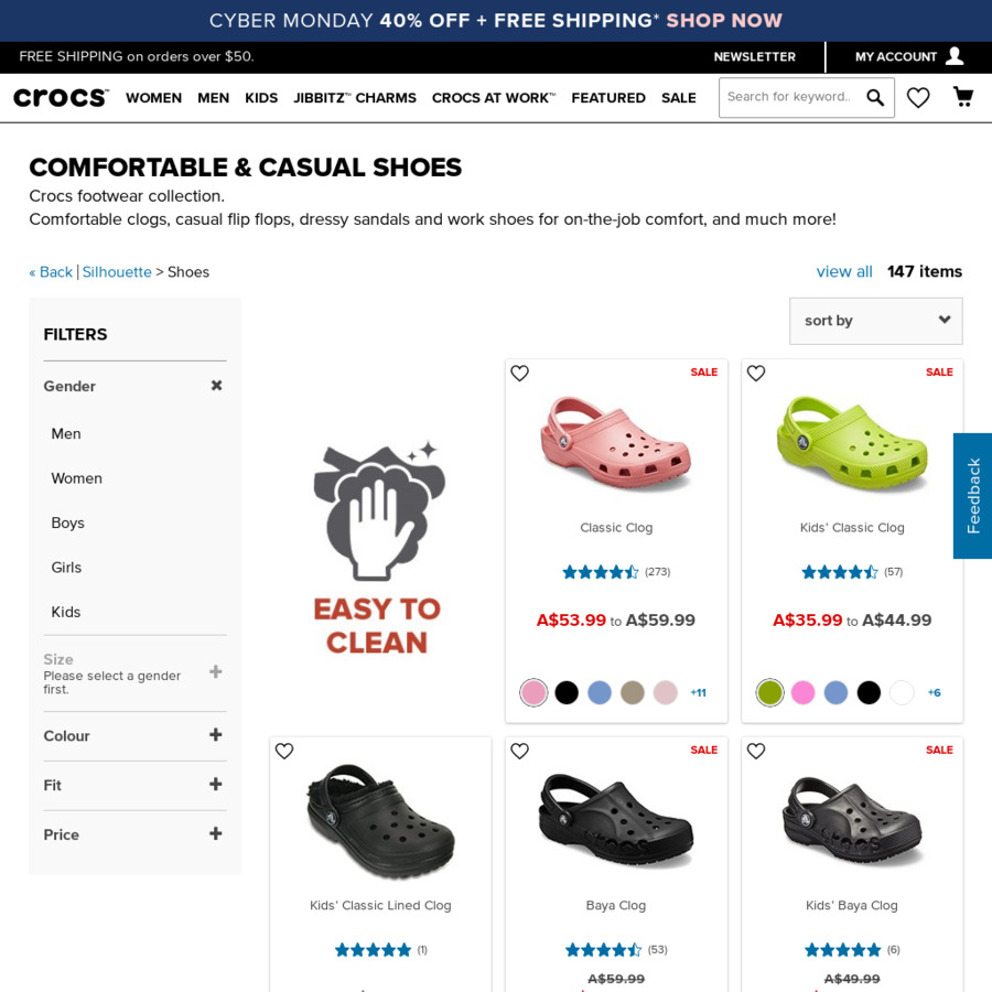 Cyber Monday 40 off Sitewide Free Shipping Crocs Australia OzBargain