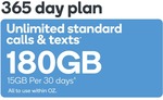 Kogan Mobile Prepaid 365 Days 180GB $180 at Kogan (New and Existing Customers)