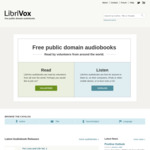 [Audiobook] Free Audiobooks (Mostly Public Domain) @ Librivox