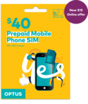 Optus $40 Prepaid Mobile SIM $15 Delivered @ Optus Online
