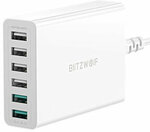 BlitzWolf BW-S15 60W 6-Port USB Charger Dual QC3.0 US$15.99 (~A$23.39) Delivered @ Banggood