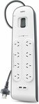 [Prime] Belkin 8-Outlet Surge Protection Strip with 2,4 Amp USB Charging, White/Grey (BSV804au2M) $42.99 Delivered @ Amazon AU
