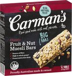 Carman's Muesli Bar Classic Fruit & Nut, 6-Pack (270g) $4.80 ($4.32 S&S) + Delivery ($0 with Prime / $39 Spend) @ Amazon