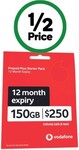 ½ Price Vodafone $250 SIM (150GB, 365 Days) - $125 @ Woolworths (In-Store Only)